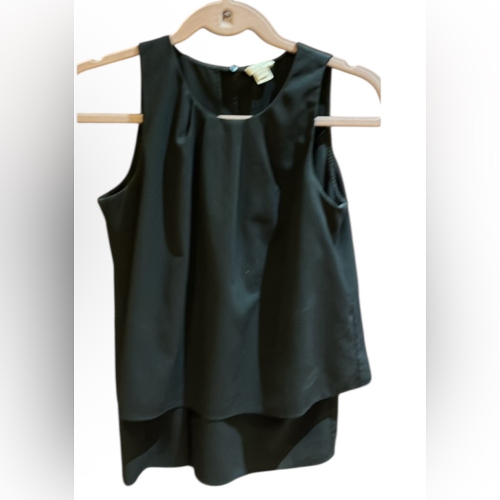J Crew Sz 0 Black Sleeveless Blouse